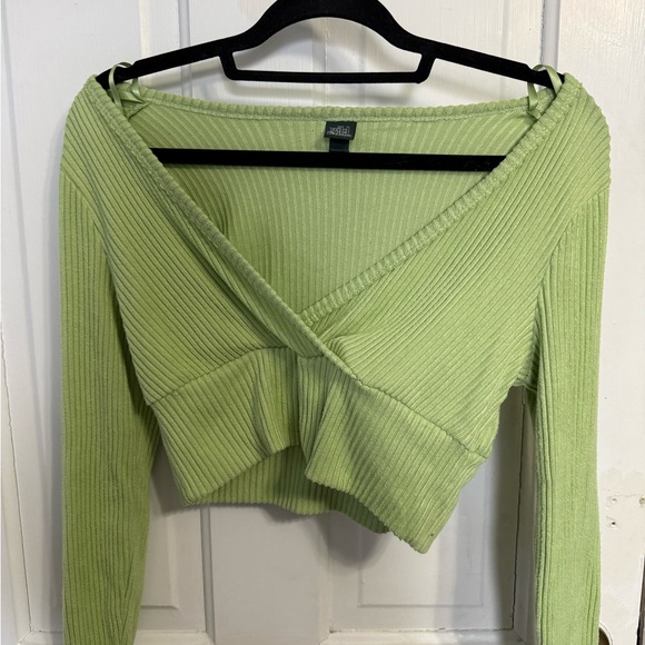 wild fable Tops - Wild Fable Light Green Ribbed Crop Top